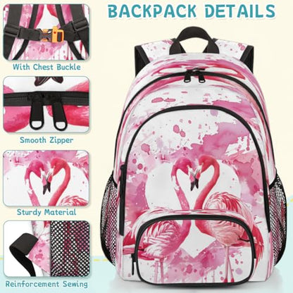 Flamingo Laptop Backpack for Women Men, Work Computer Backpacks, 18.3 Inch Large Computer Nurse Teacher Bags Travel Casual Daypack - color: Multicolor 1