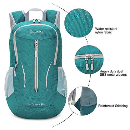 ZOMAKE Ultra Lightweight Packable Backpack 25L, Foldable Hiking Backpacks Water Resistant Small Folding Daypack for Travel(Army Green-NEW) - color: Army Green-a