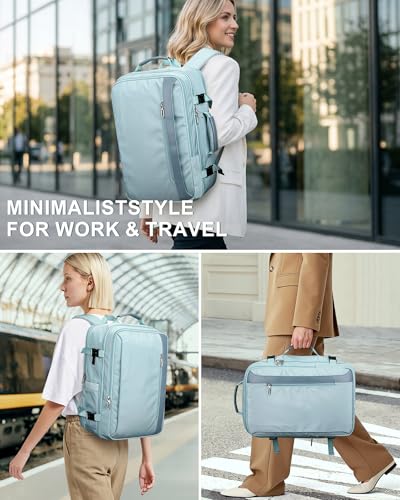 PIJUSHI Travel Backpack for Women Expandable Carry on Luggage Backpack Airline Approved TSA 16" Laptop Bag Business with USB Port(PE034 Blue) - color: Blue