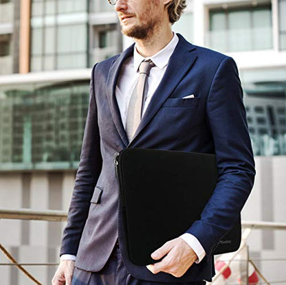 17 inch Laptop Sleeve Case, 17-17.3 Inch Resistant Neoprene Laptop Sleeve/Notebook Computer Pocket Case/Tablet Briefcase Carrying Bag Compatible Asus/Dell/Fujitsu/HP/Sony/Acer - (Black) - color: Black, size: 17.3 inch