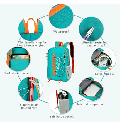 Ultra Lightweight Packable Backpack Water Resistant for Travel Camping Outdoor, 25L, 5 Colors