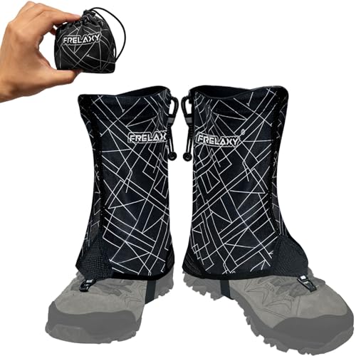 Frelaxy Ultralight Trail Gaiters for Hiking & Running – Breathable, Wear-Resistant Low Shoe Gaiters, Protect Feet from Rocks, Mud, Dust & Debris - color: Black