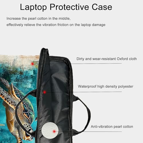 15-Inch Laptop Sleeve – Stylish, Lightweight, Shockproof, Water-Resistant Case for Lenovo, HP, Dell, Asus Notebooks - Cute Turtle - color: Cute Turtle