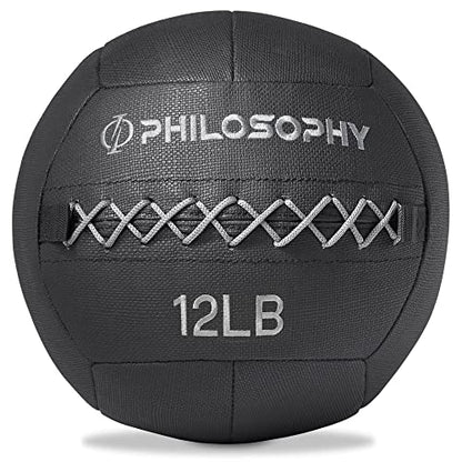Philosophy Gym Wall Ball - Soft Shell Weighted Medicine Ball with Non-Slip Grip - style: 12 LB