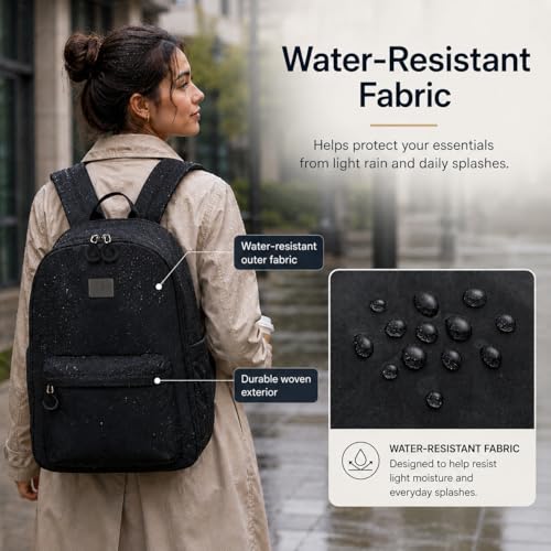 Hanke Expandable Laptop Backpack for Women and Men, 24L-30L Travel Backpack, 15.6 Inch College Laptop Bookbag for Work, Water Resistant Carry On Personal Item Bag, Caramel - color: Caramel