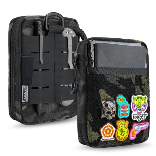 TACTICAL GEEK Block E3.0 EDC Compact Waist Pocket Pouch, Men EDC Pouch Organizer, Multi-Purpose Molle Tool Pouch, Utility Tool Organizer Bag for Daily Essentials Carry(Black Camo) - color: Black Camo