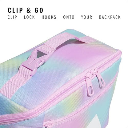 adidas Kids Affiliate Lunch Bag – Insulated Lunchbox for Girls and Boys, 6L - color: Halftone Gradient Bliss Lilac/Bliss Lilac Purple