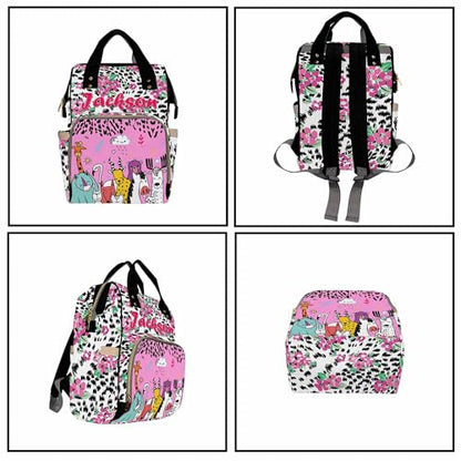 Custom Diaper Bag for Girls Personalized Diaper Bag Backpack &Insulated Water Bottle with Name Custom Monogram Baby Travel Bag Nursing Diaper Mommy Backpack with Adjustable Shoulder Straps Nappy Bag - color: Design 12