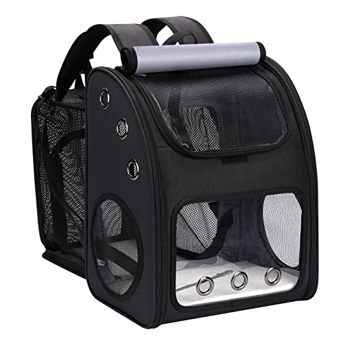 Expandable Cat Carrier Backpack, Large Space, Airline Approved, XL | Pet Carrier Backpack Up to 25 lbs, Portable Pet Travel Backpack, Ideal for Traveling/Hiking /Camping/Vet, Black - color: Black-XL