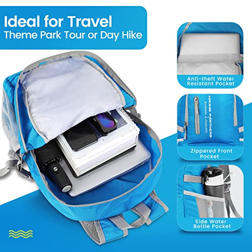 ZOMAKE Lightweight Packable Backpack, 35L Light Foldable Hiking Backpacks Water Resistant Collapsible Daypack for Travel(Light Blue) - color: Light Blue