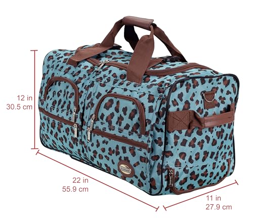 Rockland Rolling Duffel Bag, Black, 22" - color: BLUELEOPARD, size: 22"
