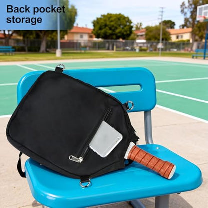 LAKE OF FIRE Pickleball Paddle Cover Crossbody Bag with Adjustable Strap Pickle ball Sling Bag Lightweight Pickleball Gifts for Men and Women - color: Black
