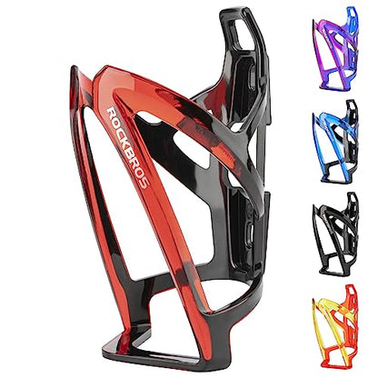 ROCKBROS Bike Water Bottle Holder Ultra-Light Bicycle Bottle Cages with Screws Tool, Universal Bike Cup Holder Rack for Road MTB Bikes - color: Red-Black, size: Standard