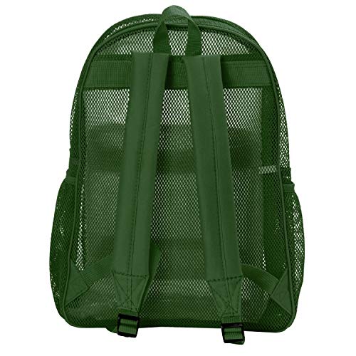 K-Cliffs Heavy Duty Mesh Backpack Quality Classic Student Net Bookbag Durable See Through Simple Netting Daypack Deluxe Basic School Bag Green - color: Green
