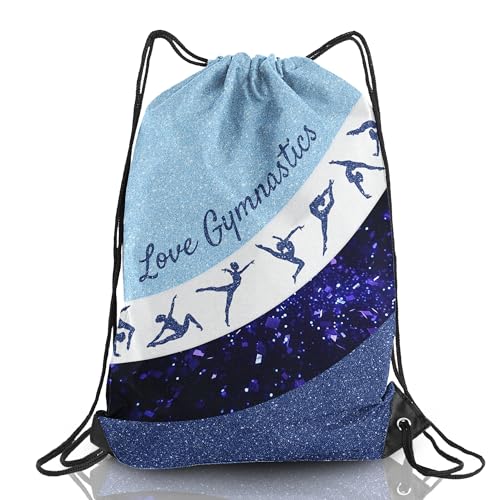 Gymnastics Drawstring Backpack - Team Gifts Bag (Blue, 1Pcs) - color: Blue