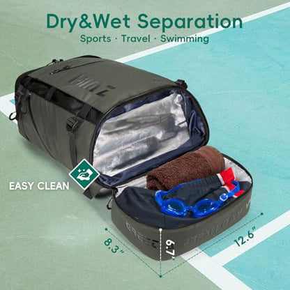 Camping Backpack with Lunch Compartment, Water Resistant Mens Backpack Insulated for Work, 17 inch Laptop Bag, Carry On Backpacks for Airplane Beach Travel, Green - color: Green