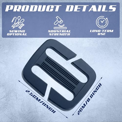 4 Pcs Backpack Strap Clips 1 Inch Detachable Webbing Buckle Nylon Shoulder Strap Holder Backpack Bag - color: Navy Blue