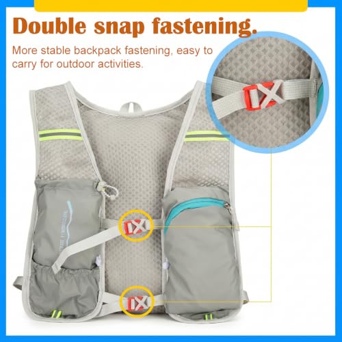 Hydration Vest Backpack with 2L Water Bladder, Lightweight Breathable Run Pack for Cycling Hiking Climbing Running - color: Grey