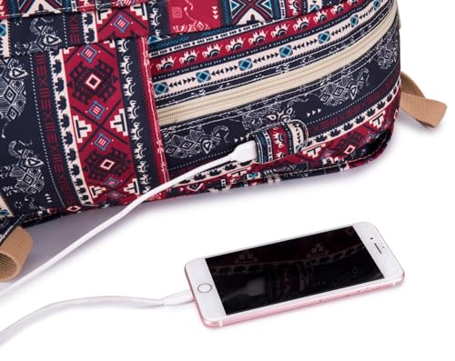 Kinmac Laptop Backpack with Massage Cushion For 15.6 inch Laptop(Elephant) - color: Red Elephant