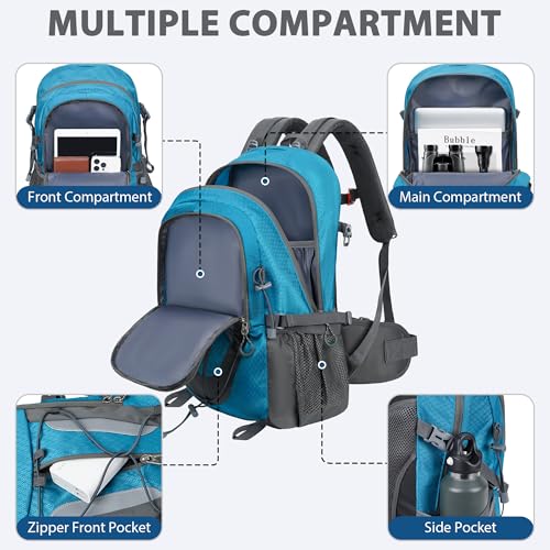 Hiking Backpack 30L Lightweight Travel Daypack Small Day Pack for Men Women Outdoor Camping Backpacking, Blue - color: Blue