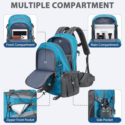 Hiking Backpack 30L Lightweight Travel Daypack Small Day Pack for Men Women Outdoor Camping Backpacking, Blue - color: Blue