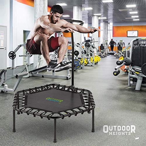 Mini Trampoline, Exercise Fitness Rebounder for Adults & Kids, for Indoor & Outdoor Use, Foldable, Pre-Attached Springs, with Handle, - size: 40 Inch, style: Bungee - No Spring No Fold