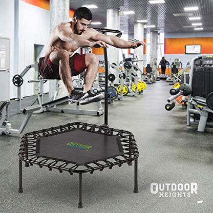 Mini Trampoline, Exercise Fitness Rebounder for Adults & Kids, for Indoor & Outdoor Use, Foldable, Pre-Attached Springs, with Handle, - size: 40 Inch, style: Bungee - No Spring No Fold