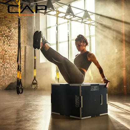 CAP Barbell 3-in-1 Plyometric Box | Multiple Styles and Sizes - size: 24in x 20in x 16 in, style: NON-SLIP
