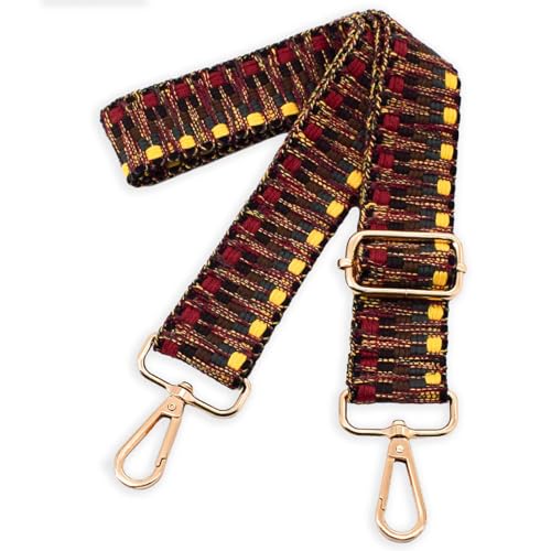 Replacement Purse Strap Shoulder Strap Adjustable Crossbody Strap for Women Crossbody Wide Shoulder Bag - color: Gold Hardware+red-z