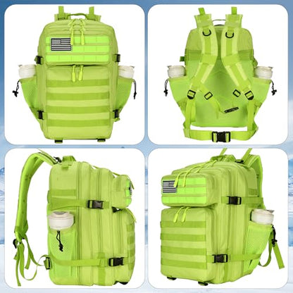 Lovelinks21 45L Tactical Assault Backpack 3 day assault pack with Molle Waterproof backpack Rucksack for Tactical Backpacks (Fluorescent Green) - color: Fluorescent Green