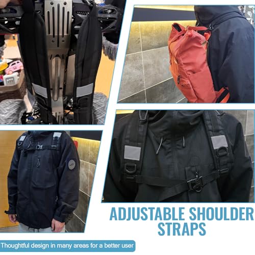 PAASTAl Backpack Straps,Relacement Adjustable Padded Shoulder Straps for Bag, with Metal/Plastic Clips. - color: Black Plastic