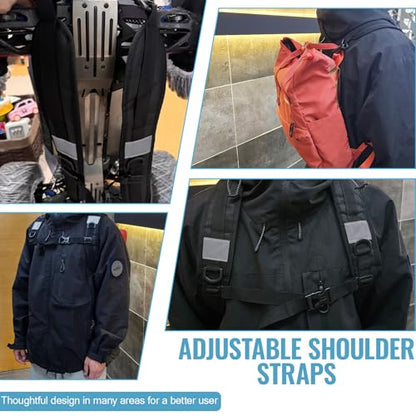 PAASTAl Backpack Straps,Relacement Adjustable Padded Shoulder Straps for Bag, with Metal/Plastic Clips. - color: Black Plastic