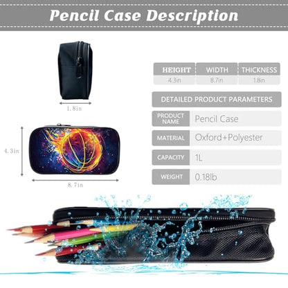 Kids Backpack School Bookbag 16inch Schoolbag With Lunch Box Bag And Pencil Case Set For Boys Girls - color: Basketball