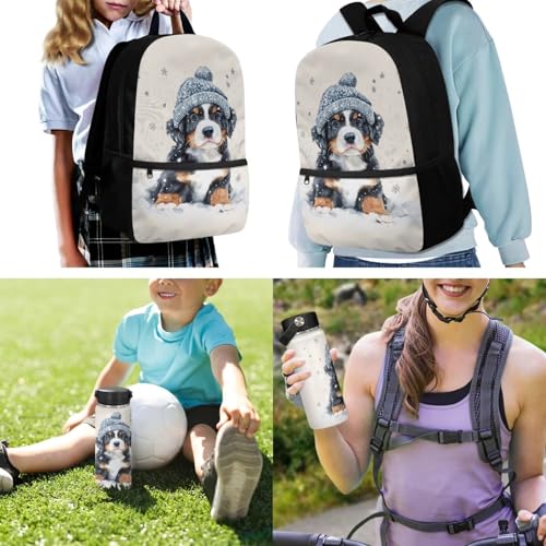 ZOUTAIRONG Cute Dog Print Bookbag for School Insulated Thermos for Hot & Cold Drinks, Lightweight Cute Backpack with Side Pockets for Small Water Up - color: Cute Dog