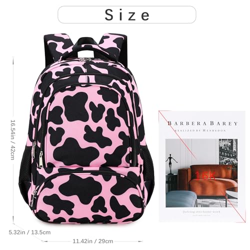 abshoo Lightweight Kids Backpack For School Girls Teens Bookbag Kindergarten Elementary School Bags (Cow Print Pink) - color: Cow Print Pink