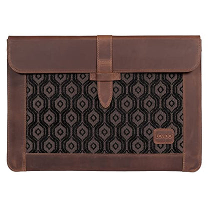 Londo Leather Sleeve Compatible with MacBook Pro 14 & Air 13-13.3 Inch (M5, M4, M3, M2, M1, Pro, Max) & iPad Pro 12.9, Premium Top Grain Leather Laptop Bag, 2020 to 2026 Models - color: Cinnamon, size: 13-14 inches
