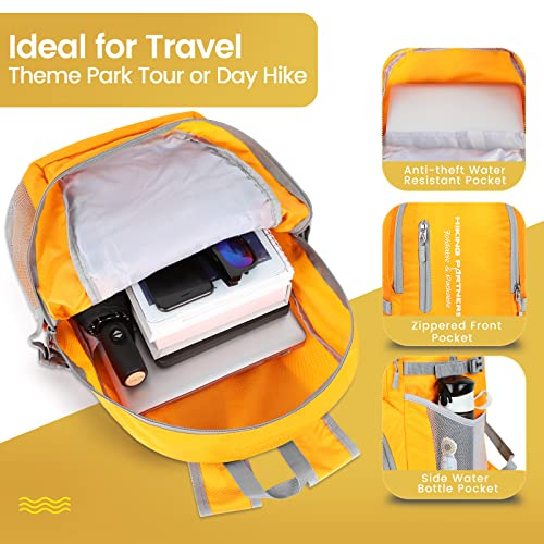 ZOMAKE Lightweight Packable Backpack - 35L Light Foldable Hiking Backpacks Water Resistant Collapsible Daypack for Travel(Yellow New) - color: Yellow New
