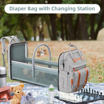ISMGN Diaper Bag Backpack with Changing Station, Large Diaper Bag, Baby Bag, Multifunctional Diaper Bag, Gray - color: Upgrade Dark Grey