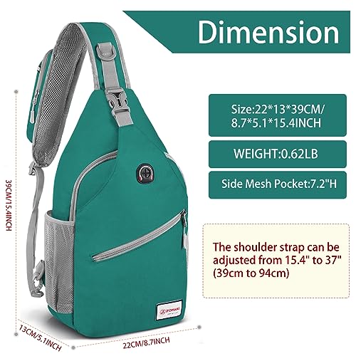 ZOMAKE Sling Bag,Small Crossbody Sling Backpack,Water Resistant Shoulder Daypack for Travel,Anti Thief Chest Bag for Hiking(Army Green(New)) - color: Army Green(new)