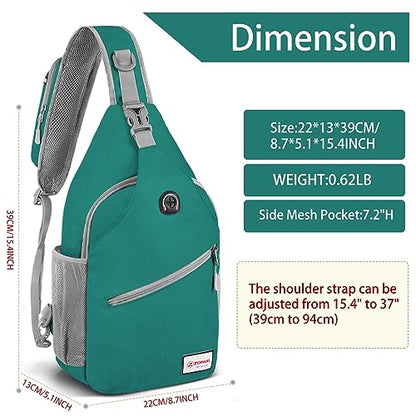 ZOMAKE Sling Bag,Small Crossbody Sling Backpack,Water Resistant Shoulder Daypack for Travel,Anti Thief Chest Bag for Hiking(Army Green(New)) - color: Army Green(new)