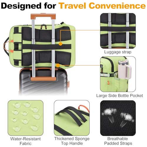 40L Travel Backpack,TSA Approved Carry On Backpack,Business Work Bag with Wet/Dry Compartment, Fits 17.3" Laptop, Duffel Bag for Men Women(LightGreen) - color: Lightgreen
