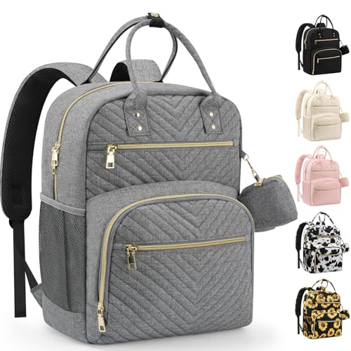 Pritent Diaper Bag Backpack,Baby Essentials Diapers Bag with Pacifier Case,Multipurpose Stylish Large Capacity Travel Backpack for Baby Girl/Boy(M-Gray) - color: Gray, size: Medium