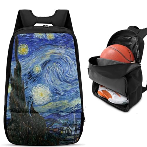 Basketball Backpack With Separate Ball Compartment And Shoes Fit Basketball Volleyball Football - color: Starry Night