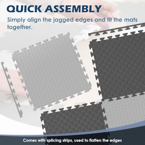 Reversible Dual‑Color EVA Foam Gym Mats, 16 Tiles (20"x20"), Two‑Tone Double‑Layer Interlocking Puzzle Floor Tiles for Home Gym, Workout Room & Garage