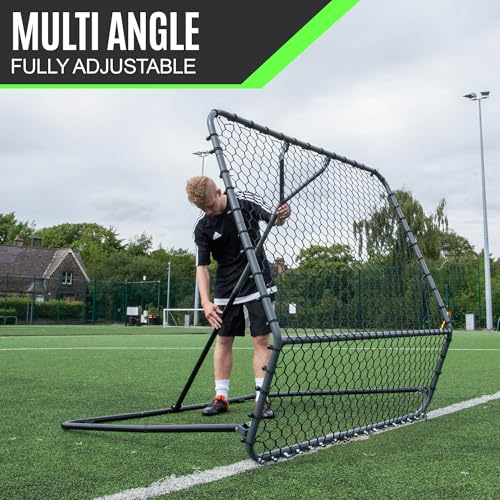 QuickPlay Pro Soccer Rebounder Net (2 Sizes) - Ball Rebounder Soccer Net, Heavy Duty, Adjustable Angle, with Galvanized Steel Frame & Rubber Feet, Soccer Training Equipment for Grass, Turf & Indoors - style: 7 x 7'