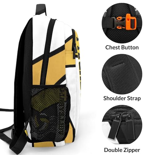 Volleyball Yellow Black Shoulder Backpack Bag for Sports Travelling Hiking Camping - color: Muilti 2