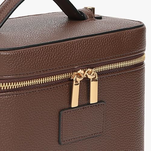 Makeup Bag Vanity Case with Removable Divider Travel Toiletry Bag Portable Cosmetic Bag Makeup Organizer Case (Coffee) - color: Coffee