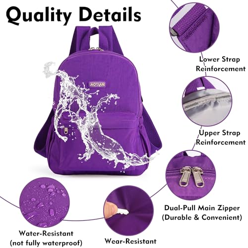 AOTIAN Lightweight Small Hiking Backpack for Women - Durable Water-Resistant Daypack for Travel, Camping & Outdoor Adventures - color: Purple-small