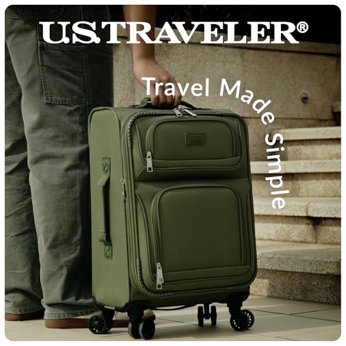U.S. Traveler Rio Lightweight Softside Rolling Carry-on Suitcase, 4-Wheel Set, Purple - color: Purple, size: 22"/14"
