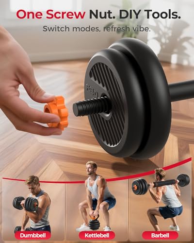 FEIERDUN DS2 Adjustable Dumbbells, 20/30/40/45/70/90lbs Free Weight Set with Connector, 5 in1 Dumbbells Set Used as Barbell, Kettlebells, Push up Stand, Weight Plate, Fitness Exercises for Home Gym Suitable Men/Women - style: B.30LB(15LB Pair)